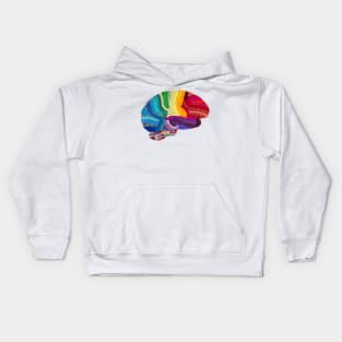 Sampler Brain - Embroidered Look - Rainbow Brain Kids Hoodie